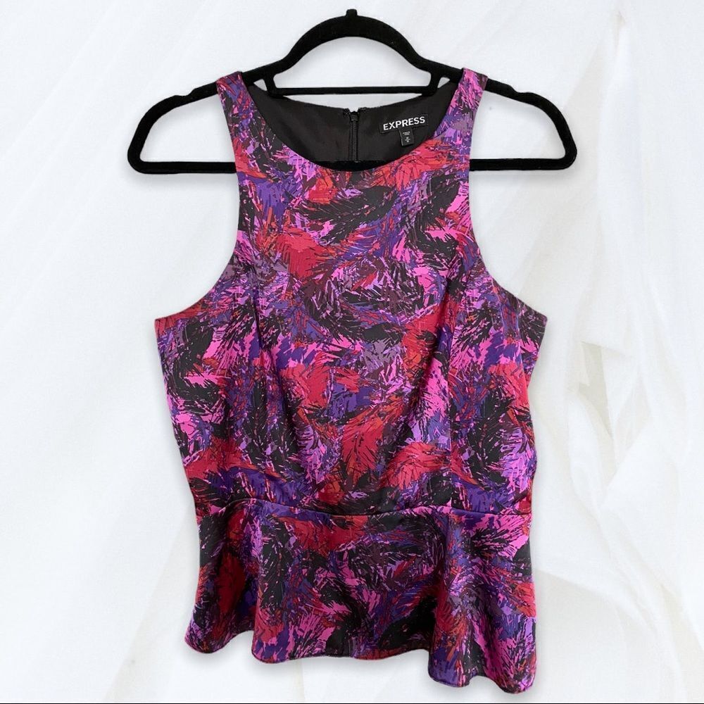 Express (M) Pink & Purple Peplum Top